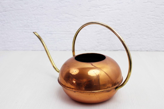 Image 1 of Brass and Copper Watering Can, France 1960