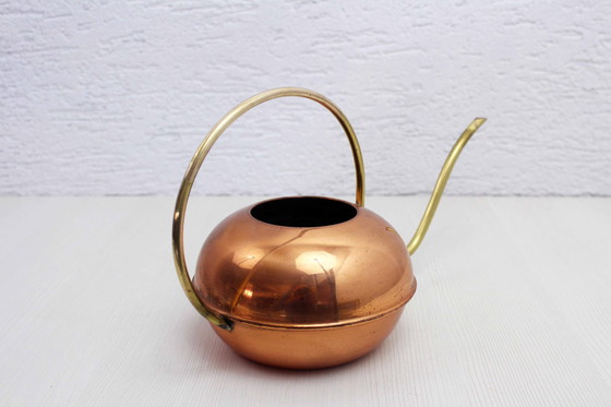 Image 1 of Brass and Copper Watering Can, France 1960