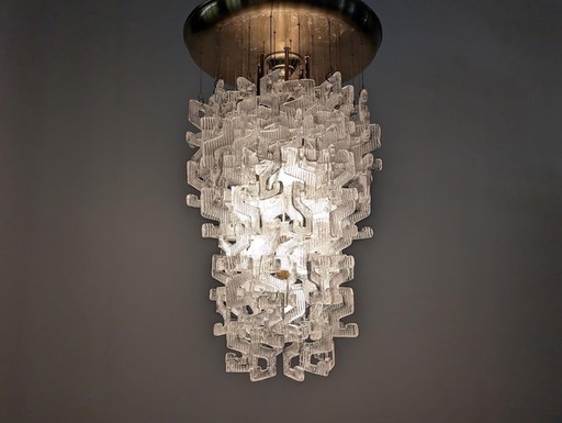 Glass Chandelier By Carlo Nason