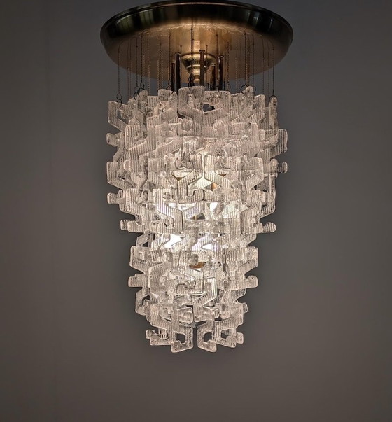 Image 1 of Glass Chandelier By Carlo Nason