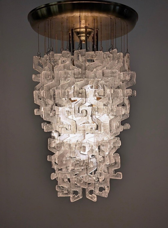 Image 1 of Glass Chandelier By Carlo Nason