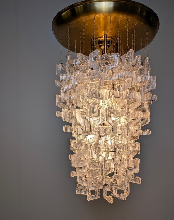 Image 1 of Glass Chandelier By Carlo Nason