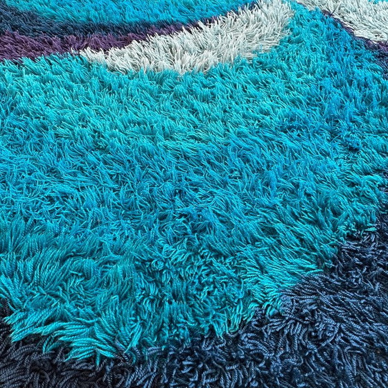 Image 1 of Vintage high-pile woolen Rya rug for Ege Taeper, Denmark 1970s