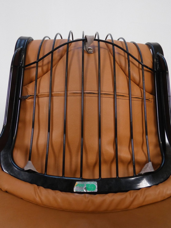 Image 1 of Willy Rizzo Chairs - Cognac Leather - Cidue Italy