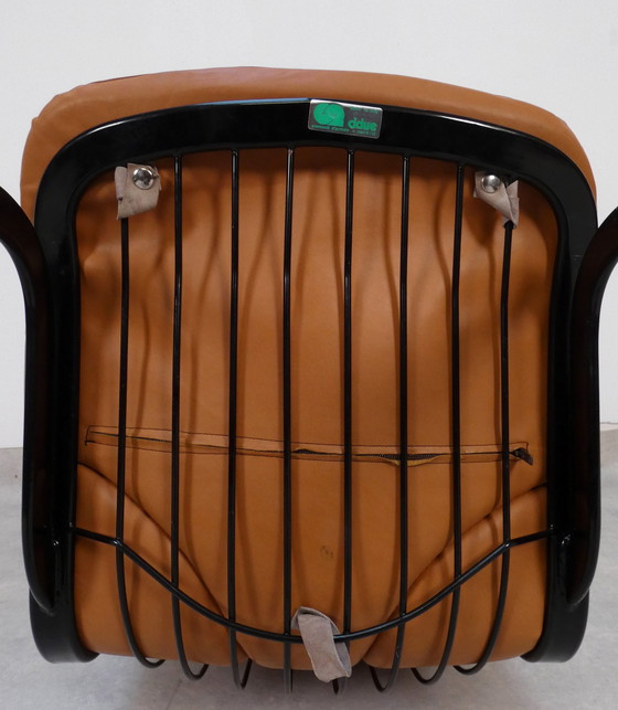 Image 1 of Willy Rizzo Chairs - Cognac Leather - Cidue Italy