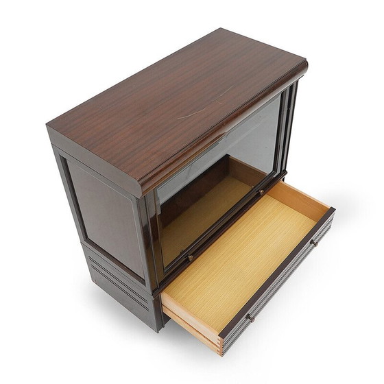 Image 1 of Vintage mahogany veneered wood sideboard for Martin Dupuis, France 1970