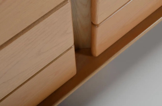 Image 1 of 1970s Italian Sideboard in Beech Veneer with Six Drawers