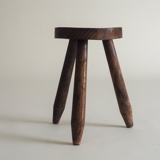 Image 1 of French Brutalist Tripod Stool