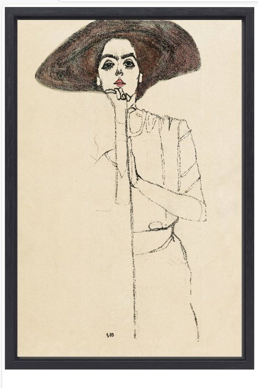 Egon Schiele ----Portrait Of A Lady (Framed)