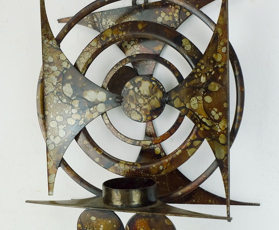 Image 1 of Portacandele da parete in ferro battuto stile brutalista di Henrik Horst, stile moderno di metà secolo