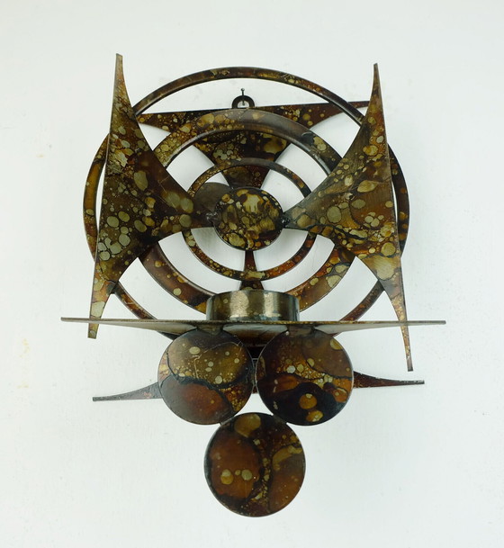 Image 1 of Portacandele da parete in ferro battuto stile brutalista di Henrik Horst, stile moderno di metà secolo