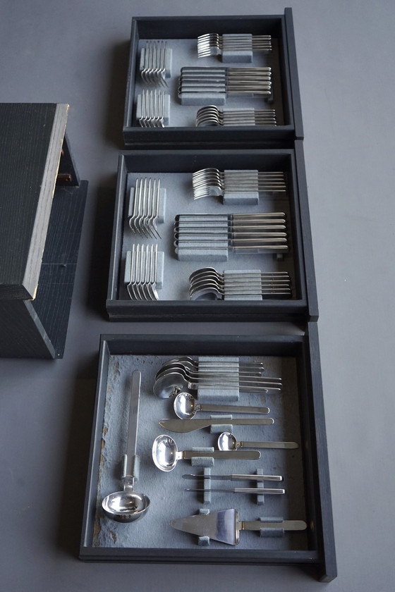 Image 1 of Silver Plate Epoca Cutlery Service By Wolf Karnagel For Wilkens, 1980S, Set Of 74