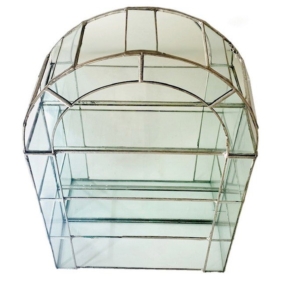 Image 1 of Vintage Glass Mini Display Case Etagere Bow Rack