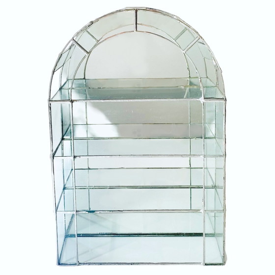 Image 1 of Vintage Glass Mini Display Case Etagere Bow Rack