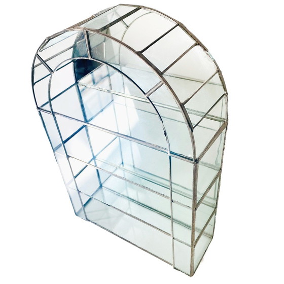 Image 1 of Vintage Glass Mini Display Case Etagere Bow Rack