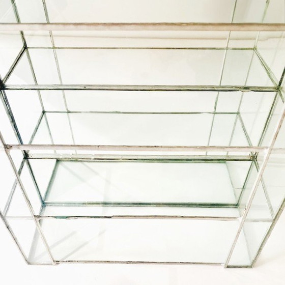 Image 1 of Vintage Glass Mini Display Case Etagere Bow Rack