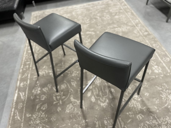 Image 1 of 2 Rolf Benz 651 Bar chairs gray leather