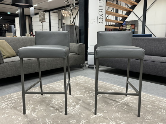 Image 1 of 2 Rolf Benz 651 Bar chairs gray leather