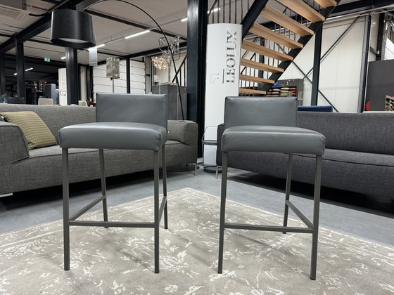 Image 1 of 2 Rolf Benz 651 Bar chairs gray leather