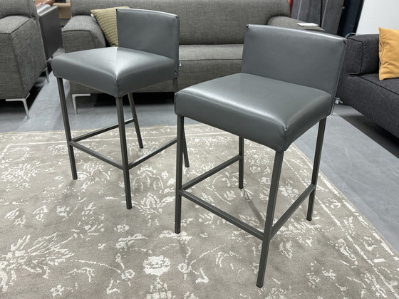 Image 1 of 2 Rolf Benz 651 Bar chairs gray leather