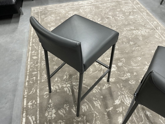 Image 1 of 2 Rolf Benz 651 Bar chairs gray leather