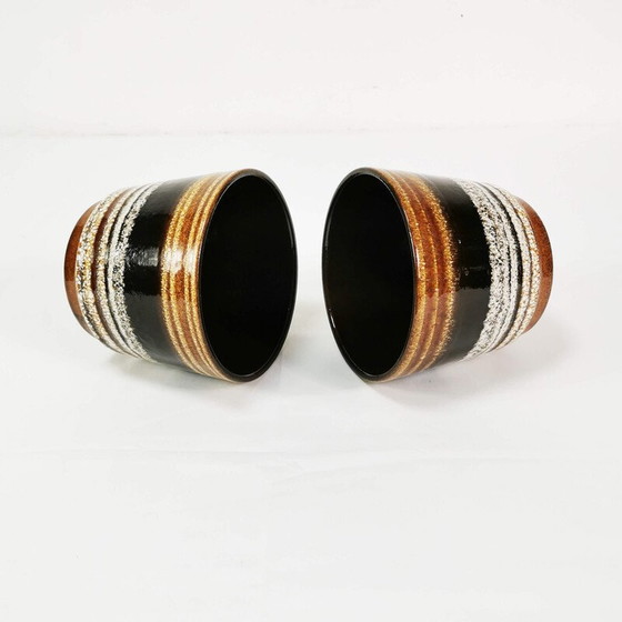 Image 1 of Pair of vintage ceramic flower pots by Scheurich, Germany 1960s
