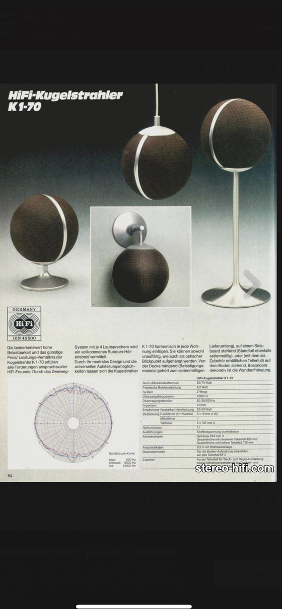 Image 1 of ITT korona sphere speakers