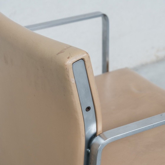 Image 1 of Set of 6 vintage "JH811" dining chairs in steel and leather by Hans J Wegner, Denmark 1950