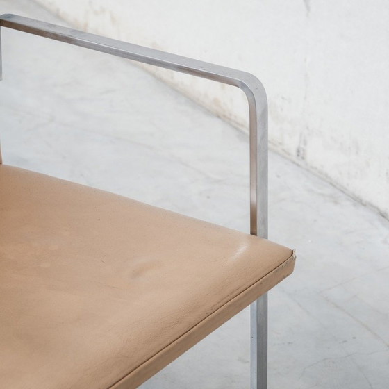 Image 1 of Set of 6 vintage "JH811" dining chairs in steel and leather by Hans J Wegner, Denmark 1950