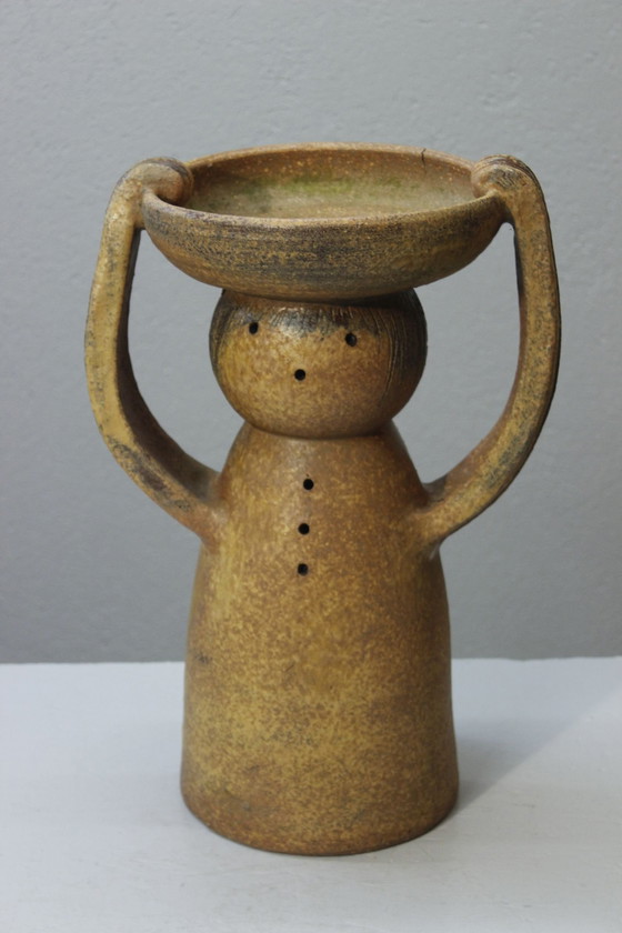 Image 1 of Large Stoneware Anthropomorphic Sculptural Plant Carrier Xxème