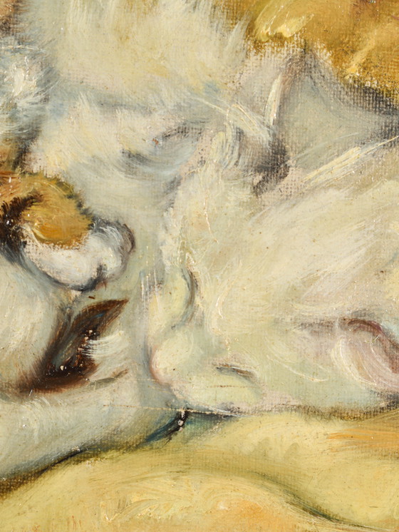 Image 1 of Ernestine Marie Tijdemans (1889-1967) - Mère chat avec chaton