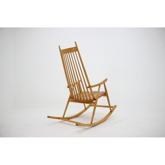 Image 1 of Vintage wooden rocking chair, Czechoslovakia 1960