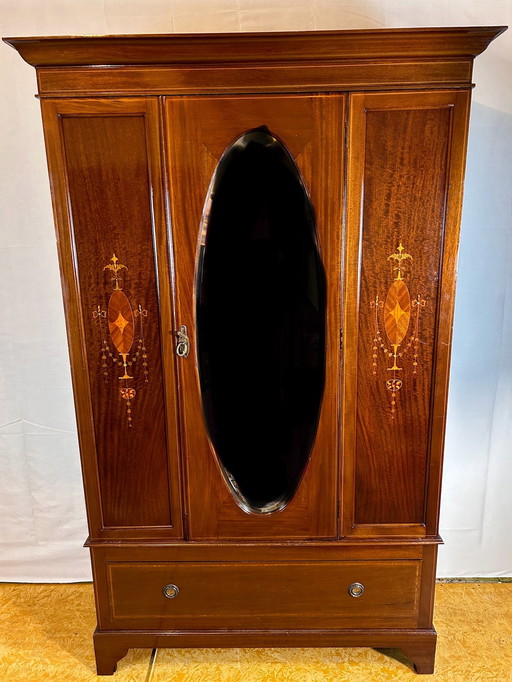 Vintage Edwardian Inlaid Cabinet 