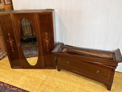 Vintage Edwardian Inlaid Cabinet 