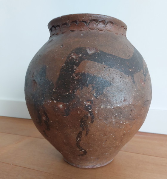 Image 1 of Spanish Old Clay Pot / Parreta From Calanda Area (Teruel)