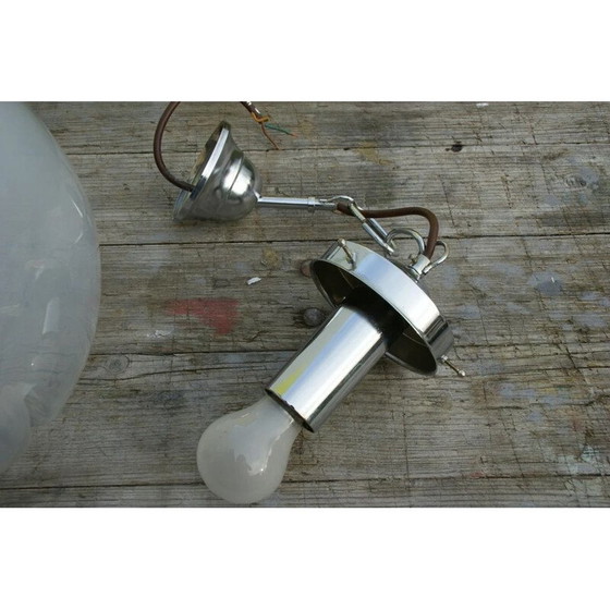 Image 1 of Vintage murano glass pendant lazmp "Mazzega Sphere", Italy 1970
