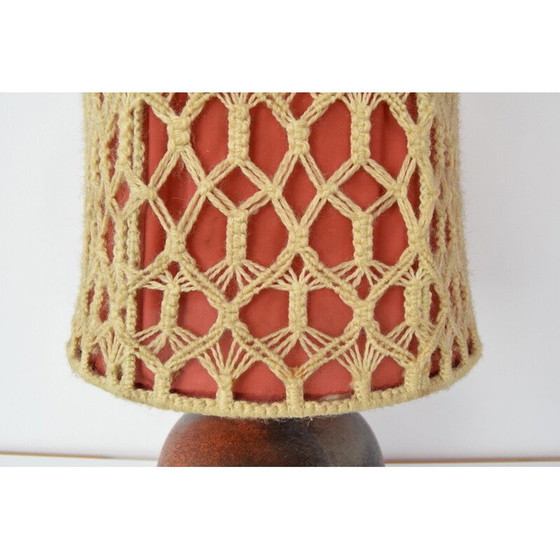 Image 1 of Lampada vintage in tessuto e ceramica, Cecoslovacchia 1970