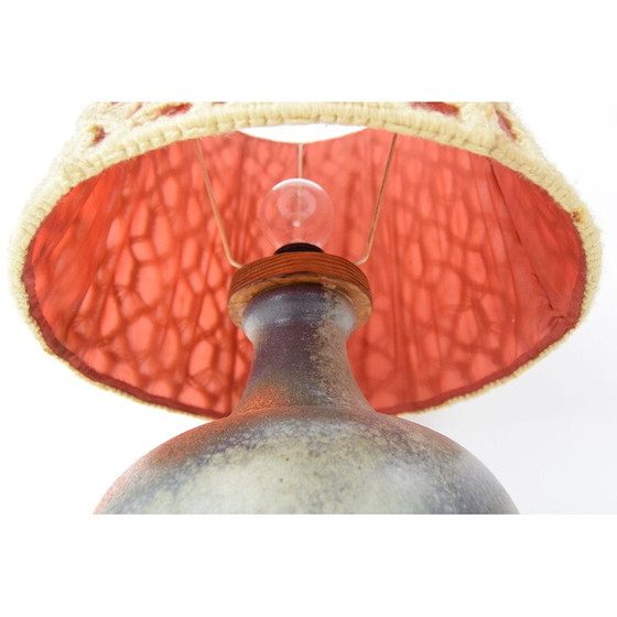 Image 1 of Lampada vintage in tessuto e ceramica, Cecoslovacchia 1970
