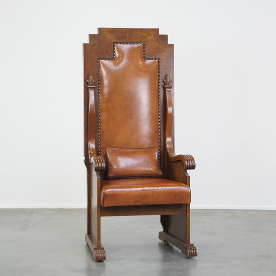 Image 1 of Sheepskin Leather Armchair/Trone