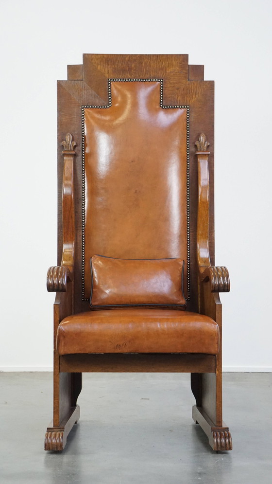 Image 1 of Sheepskin Leather Armchair/Trone