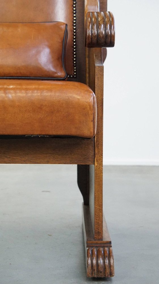 Image 1 of Sheepskin Leather Armchair/Trone