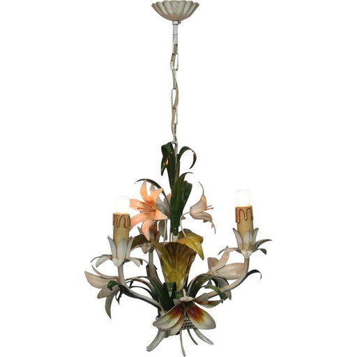 Mid century metal chandelier, 1960s