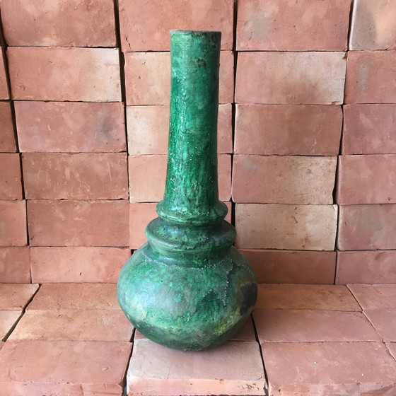 Image 1 of Tamegroute Glazed Earthenware Pottery Vase