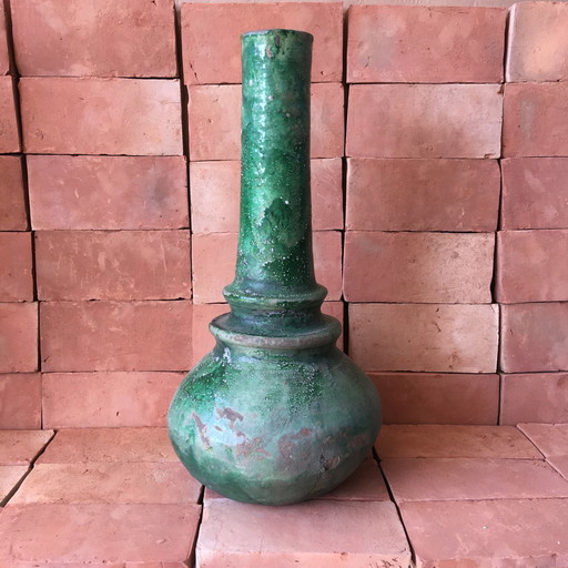 Tamegroute Glazed Earthenware Pottery Vase