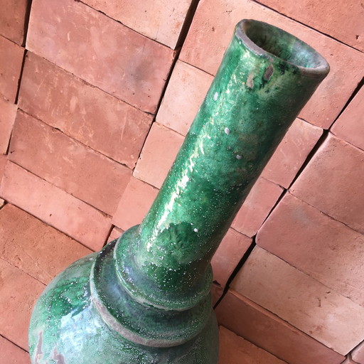 Tamegroute Glazed Earthenware Pottery Vase