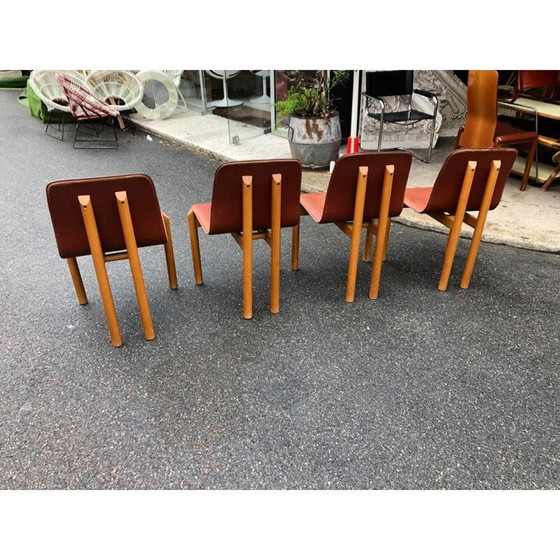 Image 1 of Set di 4 sedie vintage in pelle italiana 1970