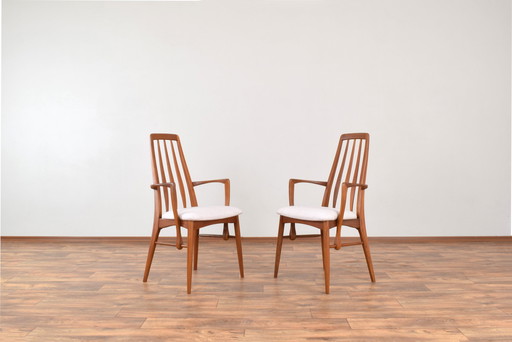 Mid-Century Teak Eva Armchair By Niels Koefoed For Koefoeds Hornslet, 1960S, Set Of 2