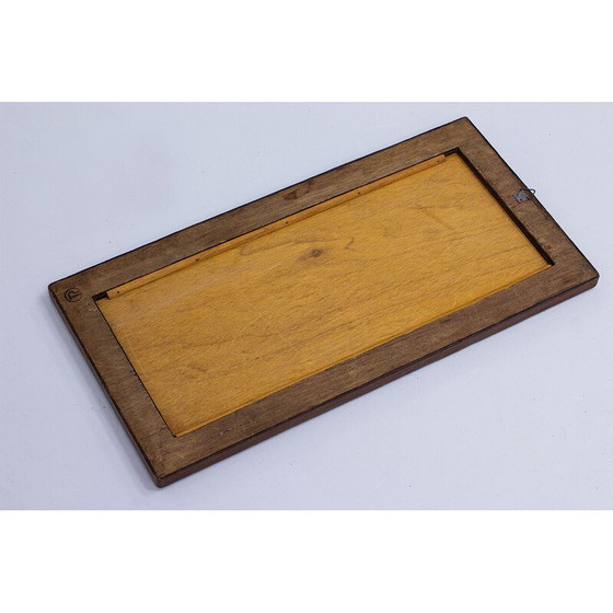 Image 1 of Vintage leather-covered wall mirror, France 1950