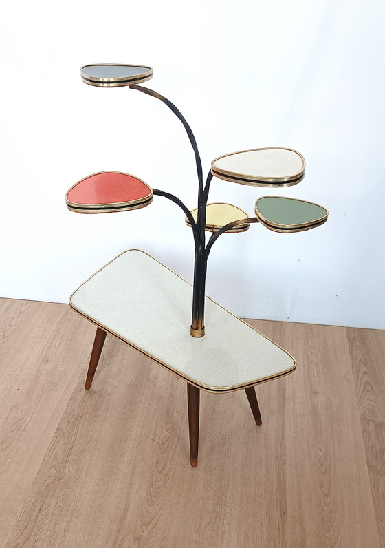 Image 1 of colorful fifties plant table with six tiers