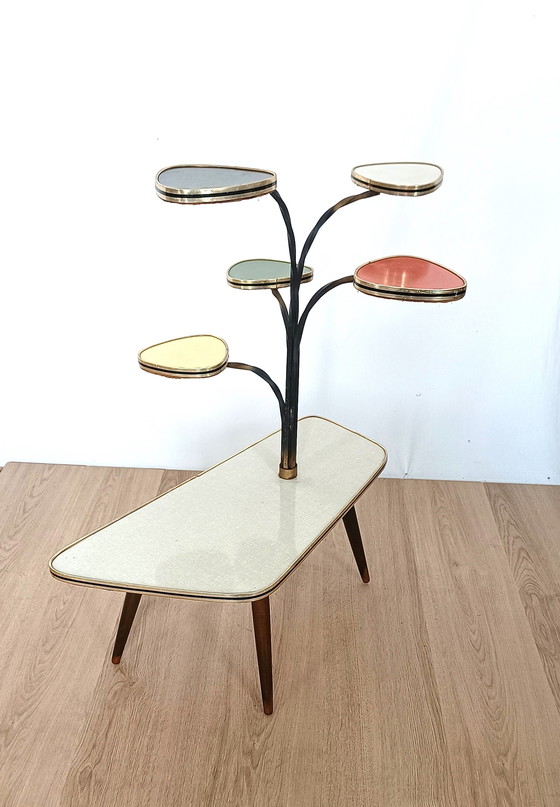 Image 1 of colorful fifties plant table with six tiers